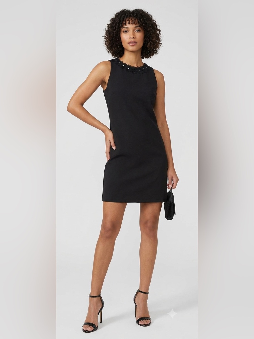 SAM EDELMAN Necklace Shift Dress In Blac